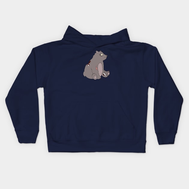 Zombie Bear Cartoon // Funny Halloween Zombie Kids Hoodie by SLAG_Creative